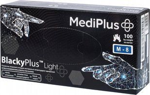 MediPlus рукавички нітрилові BlackyPlus light розмір M-8 Чорні 100 шт. 6970245754508-20197 фото