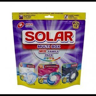 SOLAR капсули для прання 12шт. MULTI BOX Універсальні+Black+White 4820269930605-22175 фото