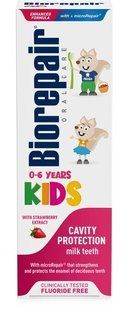 Biorepair зубна паста Kids 50мл. Cavity Protection Полуниця 0-6 р. 8017331097120-23556 фото