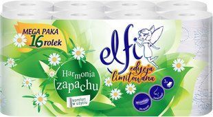 Elfi туалетний папір Limited Edition 16 шт. 3-х шаровий БІЛИЙ із запахом ромашки. 5907354001668-24381 фото