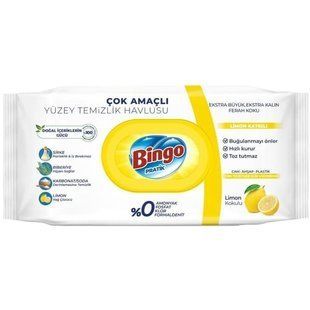 BINGO вологі серветки для прибирання 96 шт. LEMON 8690536907755-22202 фото