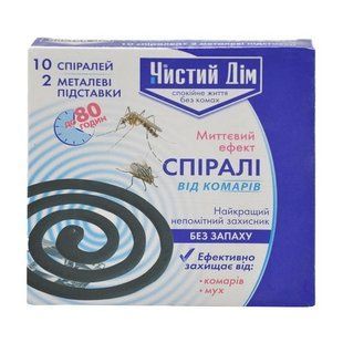 Чистий Дім спіралі від комарів (спіралі, 10 шт + підставка, 2 шт) 4820214191662-17803 фото