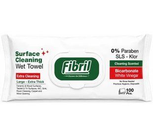 Fibril вологі серветки для очищення поверхонь 100 шт. Cleaning Scented 8682151003356-23570 фото