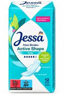 Jessa прокладки гігієнічні 12шт. Maxi Active Shape Long. 4066447966404-24269 фото