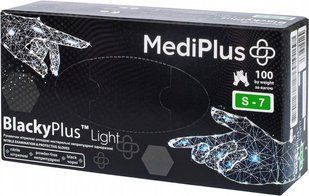 MediPlus рукавички нітрилові BlackyPlus light розмір S-7 Чорні 100 шт. 6970245754492-20738 фото