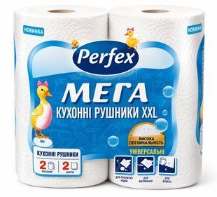 PERFEX рушник паперовий Mega двошаровий 2 шт. 8606102287848-23521 фото
