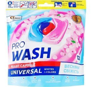 ProWASH засіб для прання у вигляді капсул 12шт. Весняна свіжість 4262396144386-14906 фото