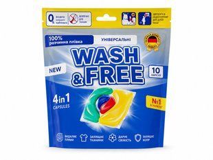 Wash&Free засіб для прання у вигляді капсул 9+1шт. (DOYPACK) 4262396145918-24009 фото