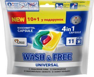 WASH FREE Капсули для прання 10+1шт. 4260637722058-8648 фото