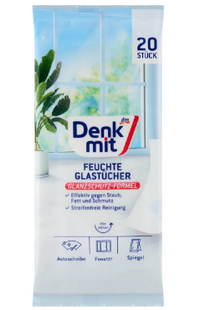 Denkmit вологі серветки для вікон 20шт.. 4066447970951-23495 фото