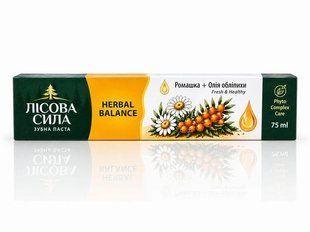 Лісова сила зубная паста 75мл. Ромашка+Олія обліпихи Herbal Balance. 4800237460212-24478 фото