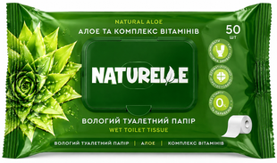 Naturelle вологий туалетний папір 50шт. алое та комплекс вітамінів 4820207591059-24405 фото