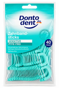 Dontodent зубні флоси з футляром 40 шт. Sensitive 4070765019032-24375 фото