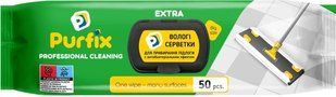 PURFIX вологі серветки для прибирання підлоги 50шт. Extra з антибактеріальним ефектом 4820207592476-21725 фото