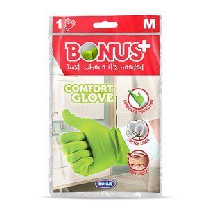 BONUS рукавиці резинові Comfort glove гумові підвищеної комфортності 1 пара M 5997844300012-23803 фото