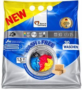 Wash&Free порошок для прання 1,5кг. Універсальний 4823128002024-24191 фото