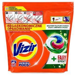 Vizir капсули для прання 60шт. 3в1 Platinum Pods + Fairy Effect 8006530177559-24417 фото
