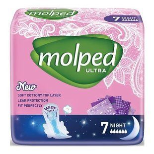 Molped гігієнічні прокладки Ultra night 6 крапель 7 шт. 8690536825141-23743 фото