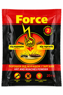 Force порошок від мурашок та тарганів 20гр. 4820214192072-24443 фото