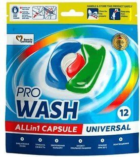 ProWASH засіб для прання у вигляді капсул 12шт. Універсальні 4823128001980-21786 фото